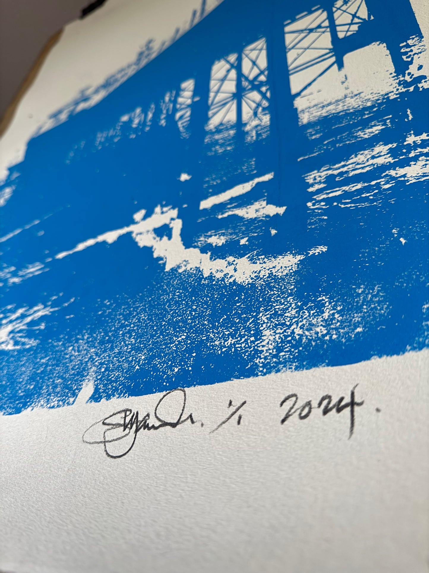 Brighton Pier Silk Screen Print blue