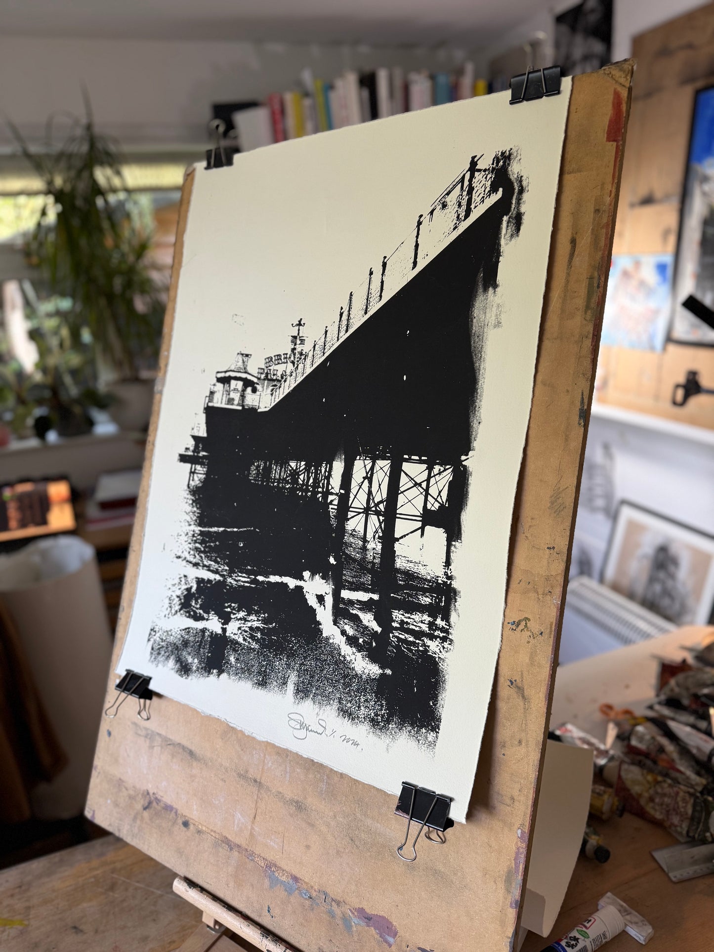 Brighton Pier Silk Screen Print black no.1