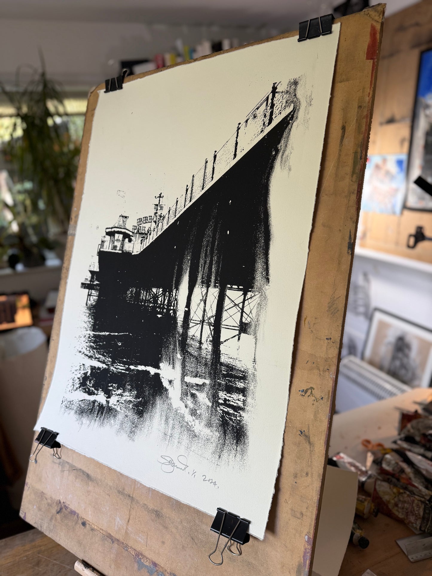 Brighton Pier Silk Screen Print black no.2